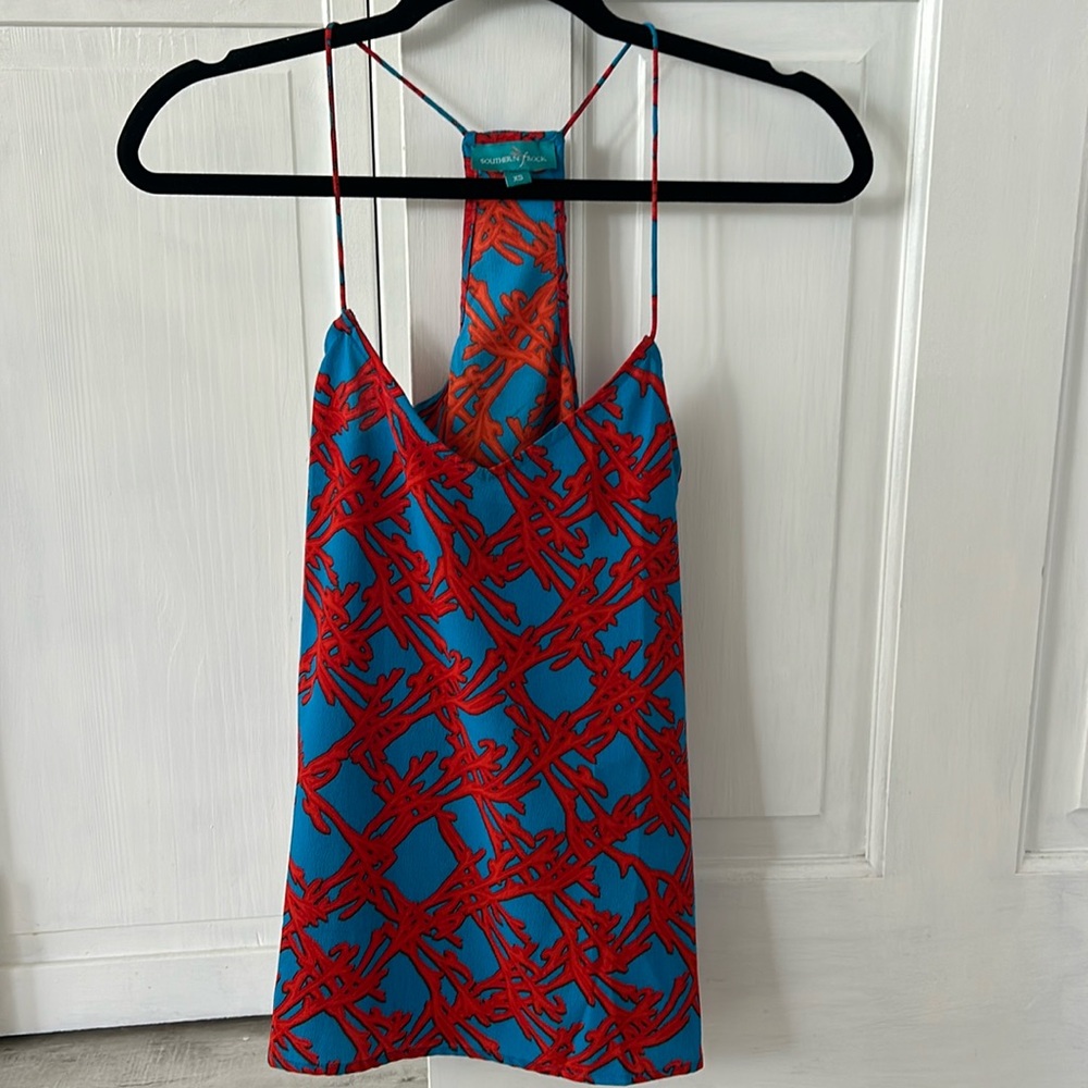 Southern Frock Coral Racerback Tank Top